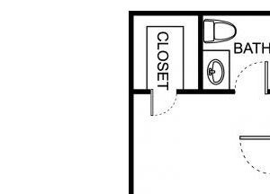 One bedroom one bathroom A1 floorplan at The Residence at White River Apartments in Indianapolis, IN