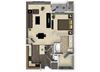 1 bedroom 1 bathroom apartment A1L floorplan at Venue Apartments in San Jose, CA