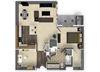 1 bedroom 1 bathroom apartment A4 floorplan at Venue Apartments in San Jose, CA