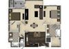 2 bedroom 2 bathroom apartment B2A floorplan at Venue Apartments in San Jose, CA