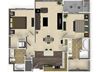 2 bedroom 2 bathroom apartment B3A floorplan at Venue Apartments in San Jose, CA