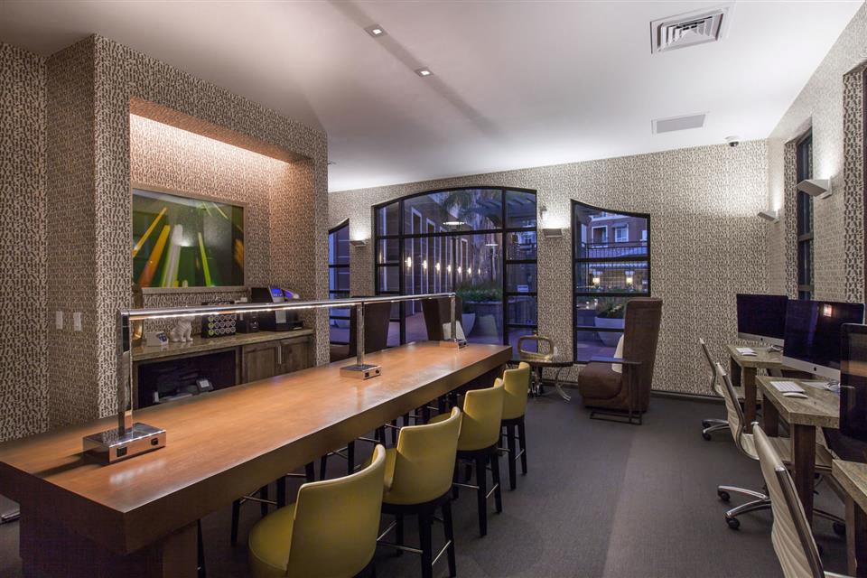 The Verdant Apartments Business lounge with tech bar in San Jose, CA