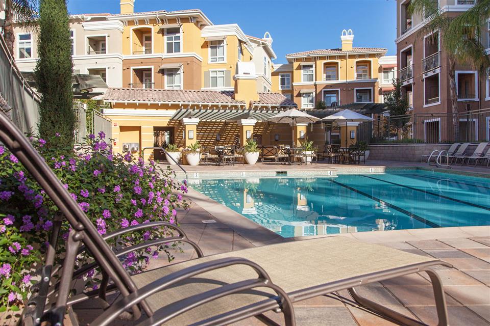 The Verdant Apartments poolside lounger in San Jose, CA