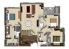 3 bedroom 2 bathroom apartment C1 floor plan at The Verdant Apartments in San Jose, CA