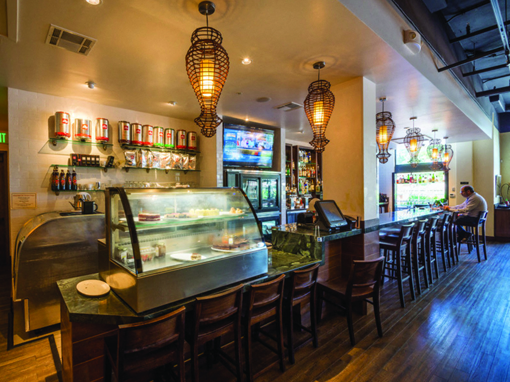 Faz Restaurant counter at Verdant Apartments in San Jose CA