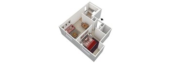 1 BEDROOM LARGE Floor Plan at 5550 S Dorchester, Chicago, 60637