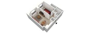 1 BEDROOM MEDIUM Floor Plan at 5550 S Dorchester, Chicago, Illinois