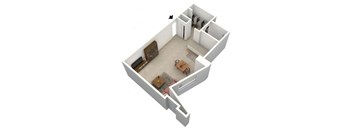 Studio Floor Plan at 5550 S Dorchester, Chicago, IL