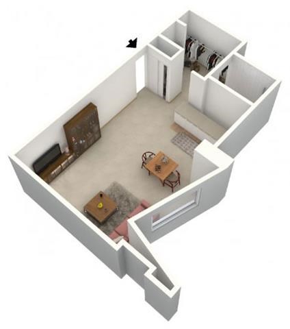 Studio Floor Plan at 5550 S Dorchester, Chicago, IL
