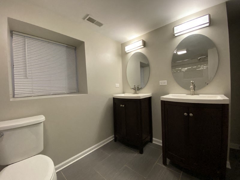 Large bathroom with upgraded double-vanity