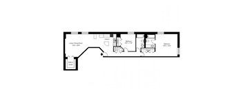2 bedroom 2 bathroom Floor plan B at Carriage House Lofts, Chicago, 60605