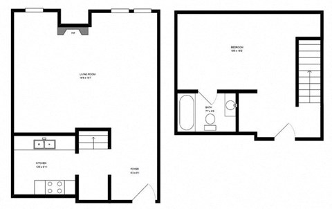 1800 North Halsted apartments, 1 bedroom floor plan
