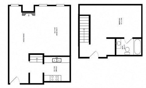 A black and white image of a floor plan for a house.