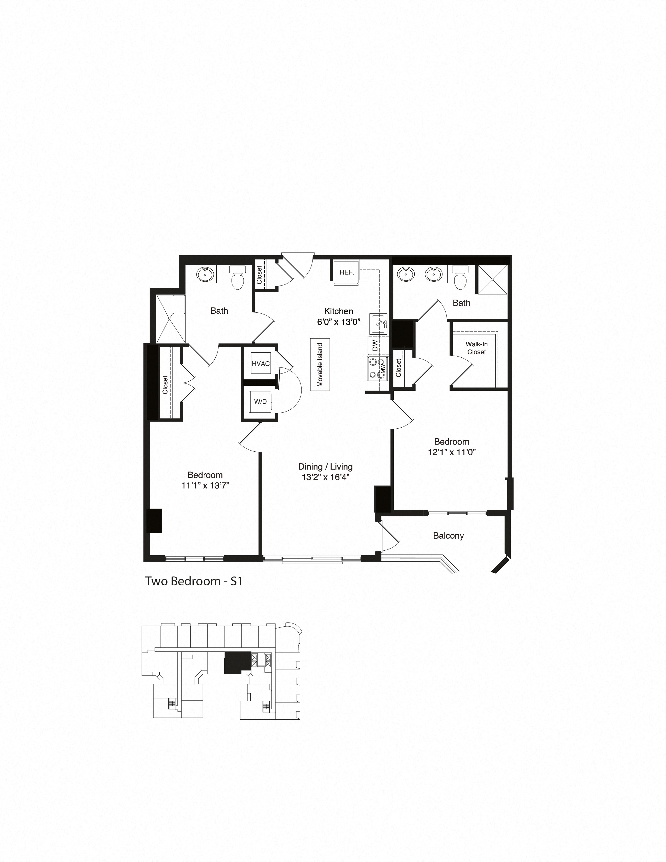 TWO BEDROOMS S1