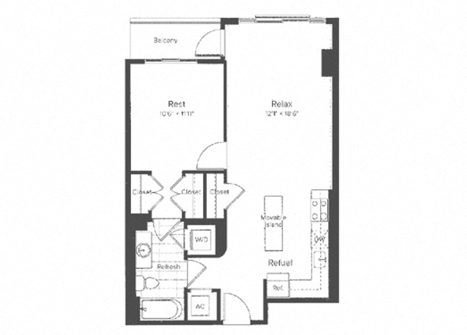 ONE BEDROOM D
