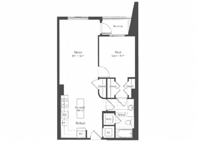 ONE BEDROOM F