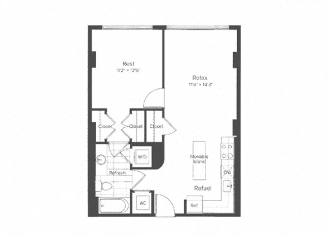 ONE BEDROOM H
