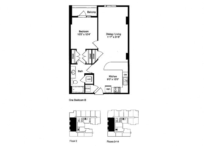 ONE BEDROOM b
