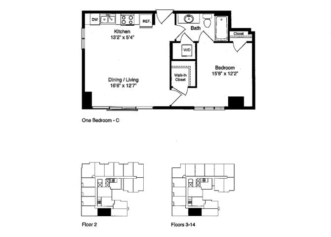 ONE BEDROOM c