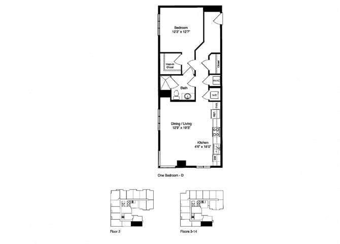 ONE BEDROOM d