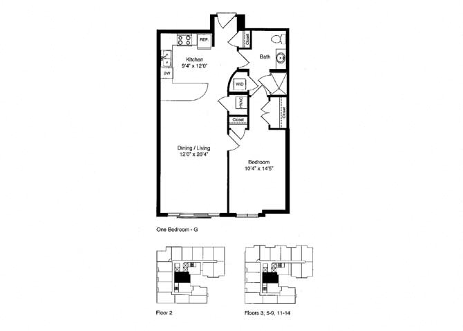ONE BEDROOM g