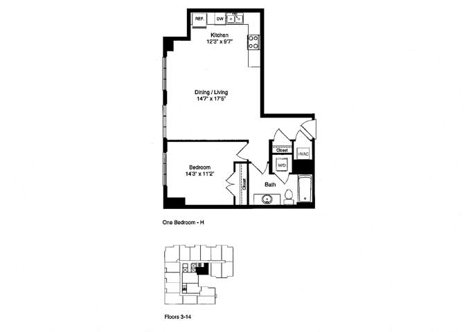 ONE BEDROOM h