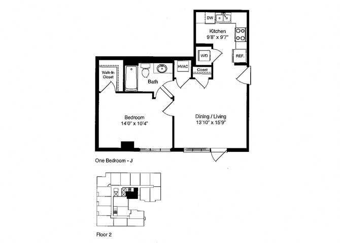 ONE BEDROOM j