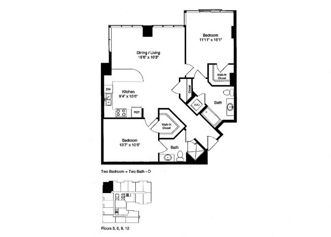 TWO BEDROOMS o