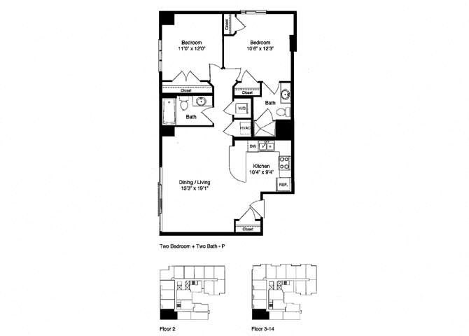 TWO BEDROOMS p