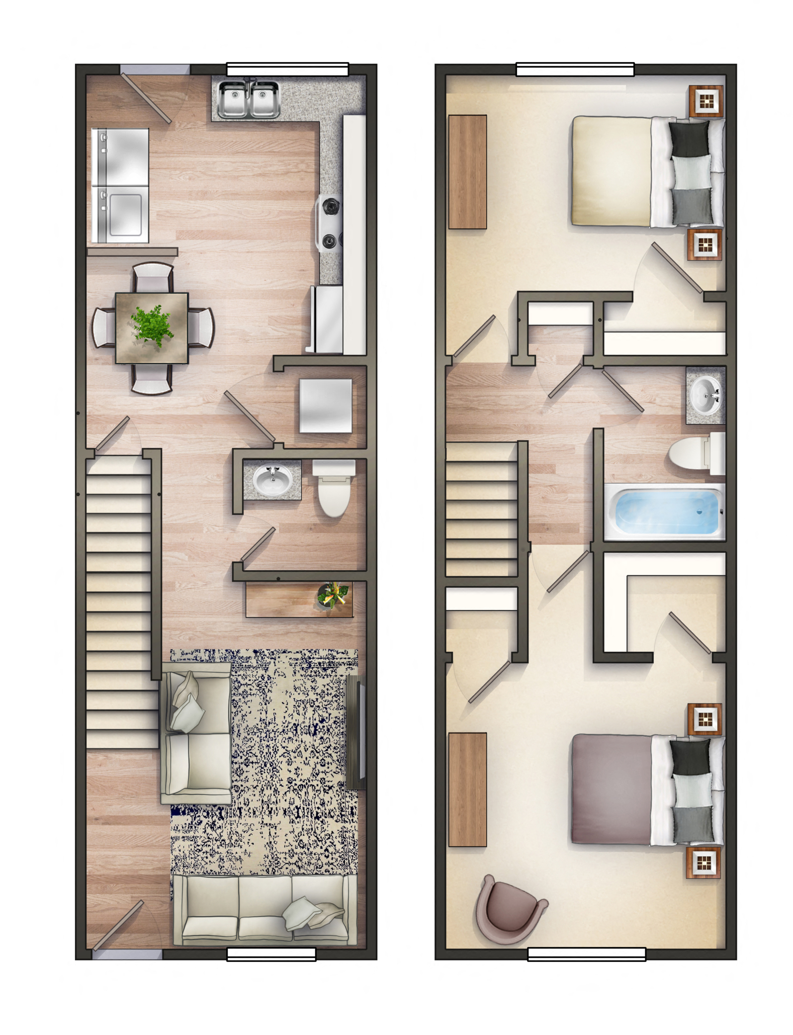 2 Bedroom, 1.5 Bathroom