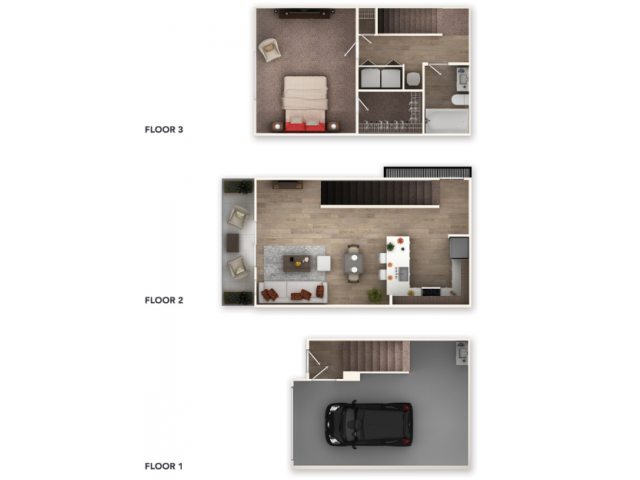 one bed one bath with garage 826 sqft