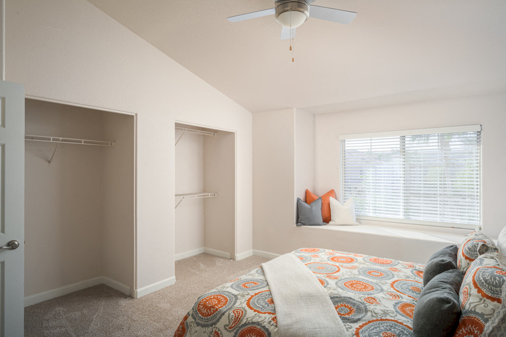 Model master bed with two large closets