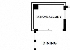 Floorplan Photos Gallery one bed one bath with patio and laundry