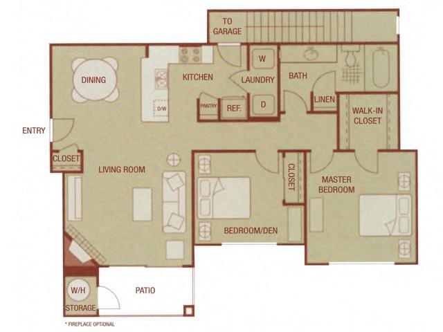 Ambrosia Sonoma Resort Apartments 2 bed 1 bath 970sqft