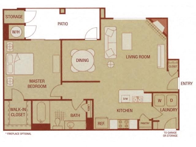 Corvina Sonoma Resort Apartments 1 bed 1 bath 796 sqft
