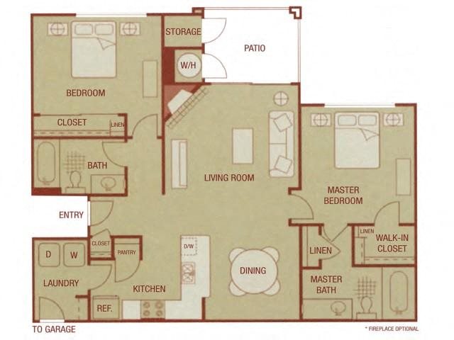 Estancia Sonoma Resort Apartments 2 bed 2 bath 1033 sqft