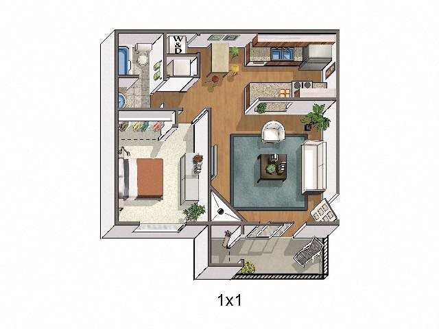 Aspen One Bed One Bath Copper Flats Apartments 1 bed 1 bath 644 sqft