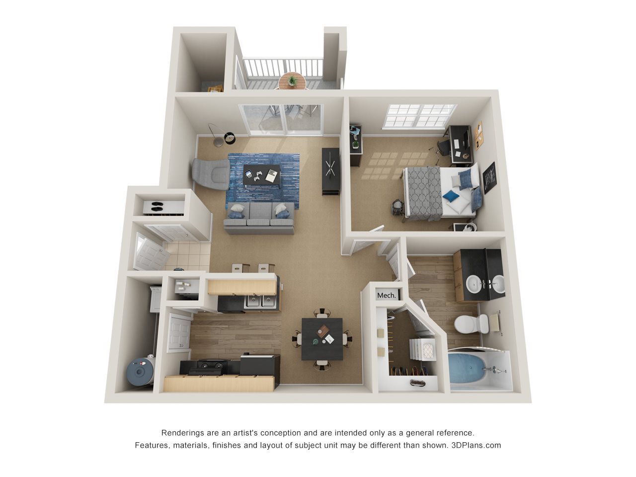 A1 | Azalea | 1 Bedroom 1 Bath