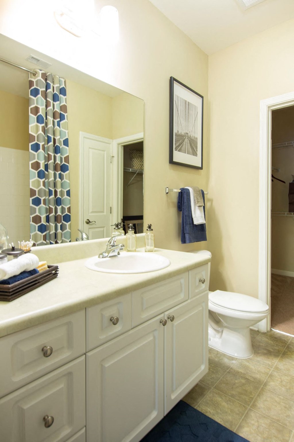 a bathroom with a sink toilet and a mirror