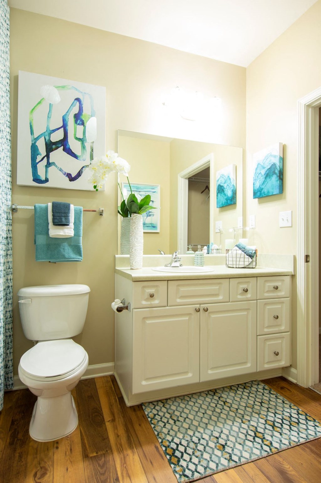 a bathroom with a toilet and a sink and a mirror