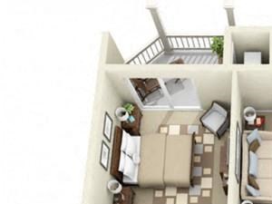 One Bedroom Style C Apartment Floor Plan