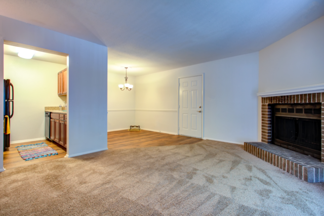 living room with fireplace