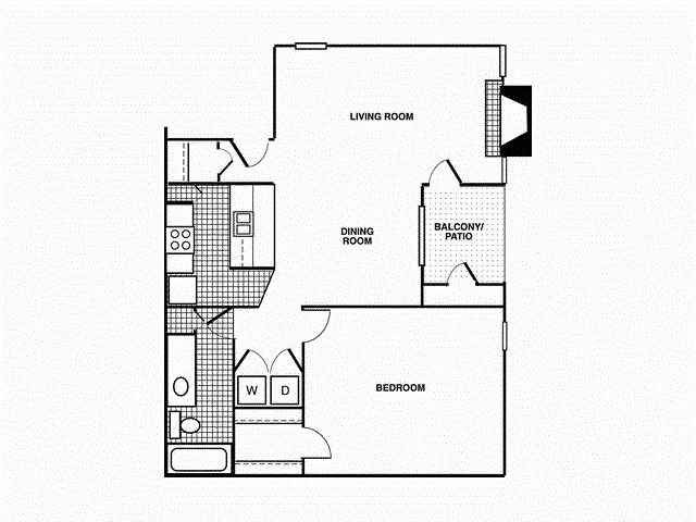 Apartments for rent in Tulsa, OK 1H one bedroom, one bath with dining room, eat in kitchen and balcony/patio.