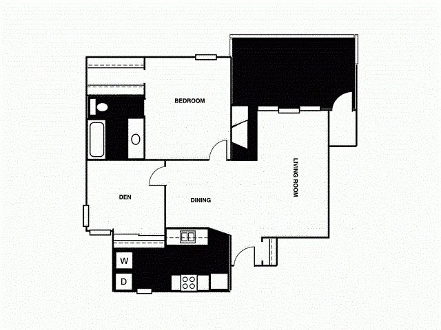 Apartments for rent in Tulsa, OK 1J-Upstairs. One bed, one bath with den, walk in closet and patio.
