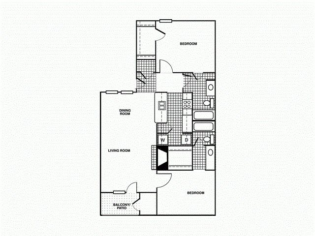 Apartments for rent in Tulsa, OK 2C. Two bed, two bath with eat in kitchen, fireplace, dining room and patio.