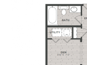 Luxury Apartments for Rent in Dallas, Texas One bedroom, one bath with private balcony and den.