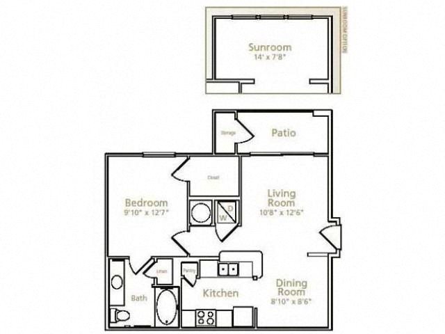 Apartments for Rent in Fort Worth One bedroom, one bathroom with dining room