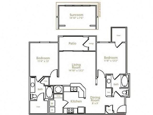 Apartments for Rent in Fort Worth Two bedroom, two bath with dining room and private patio