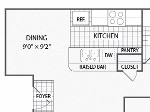 Apartments for Rent in Grand Prairie, Texas Two bedroom, two bath with dining room and private patio