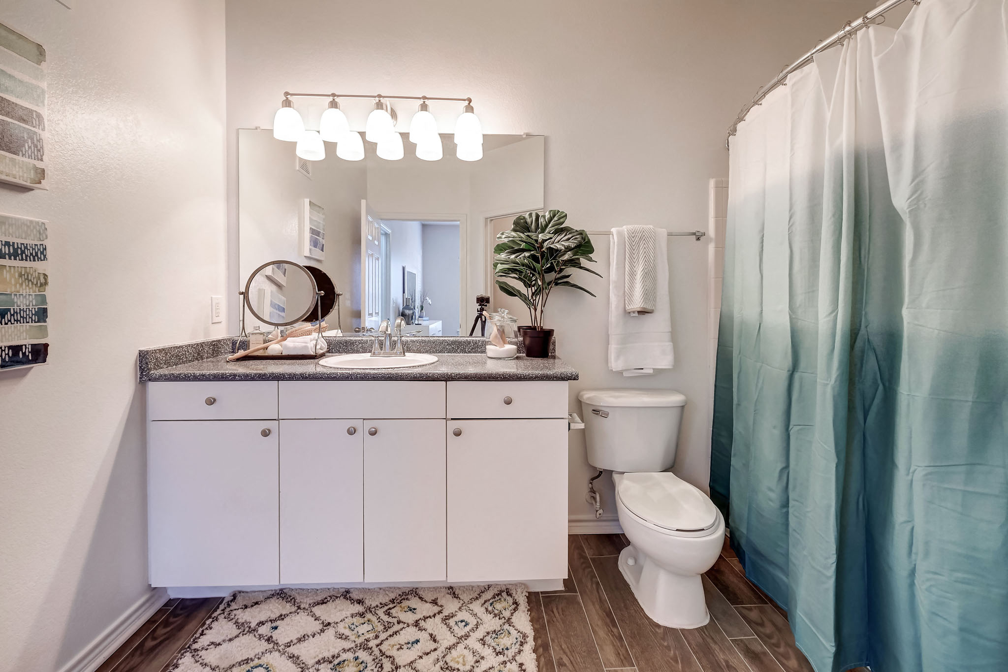 Single Vanity Bathroom with Large Tubs